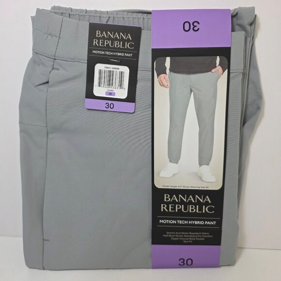 Banana Republic Motion Tech Hybrid Pants Mens Sz 30x39 & 34x42 Gray Performance - Picture 4 of 15